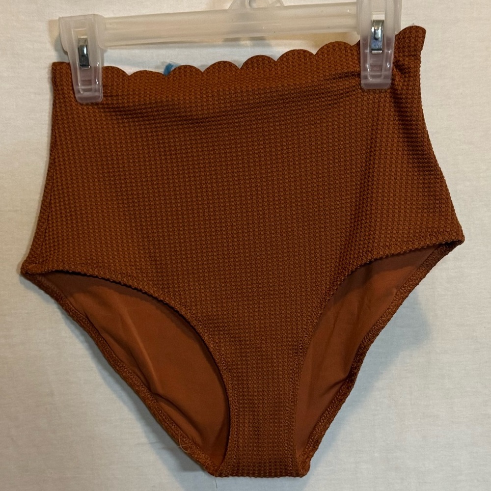 AA-316 Aerie NWT High Waisted Full‎ Coverage Brown Bikini Bottoms Size XS